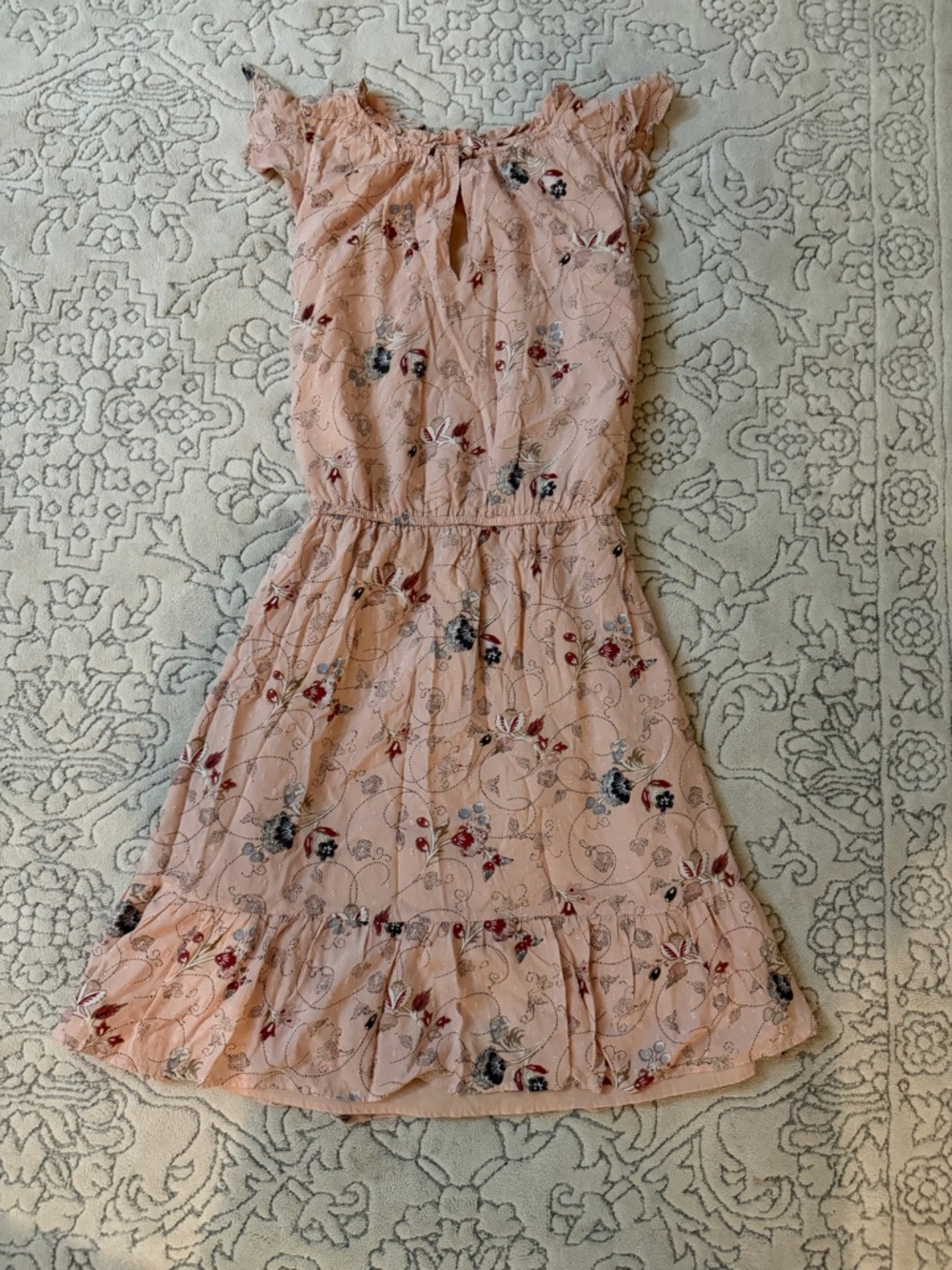 Loft Pink Dress with Floral Details